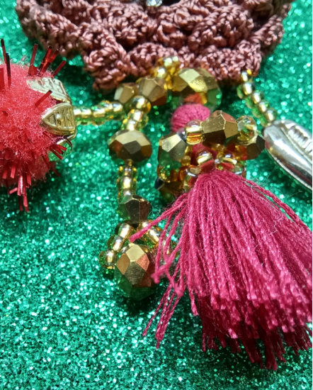 Háčkované  dizajnové náušnice "Lekcie šarmu z dizajnu"